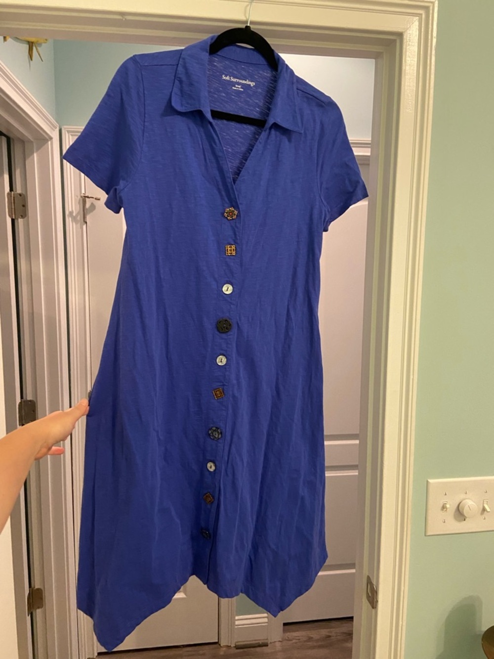 Soft Surroundings Danielle Button-Front Midi Dress - Picture 2 of 6